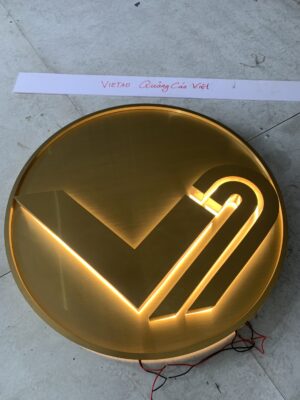 Chữ inox vàng sáng đèn