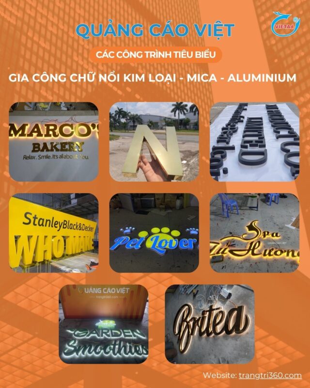 Bảng hiệu chữ nổi inox Thủ Đức