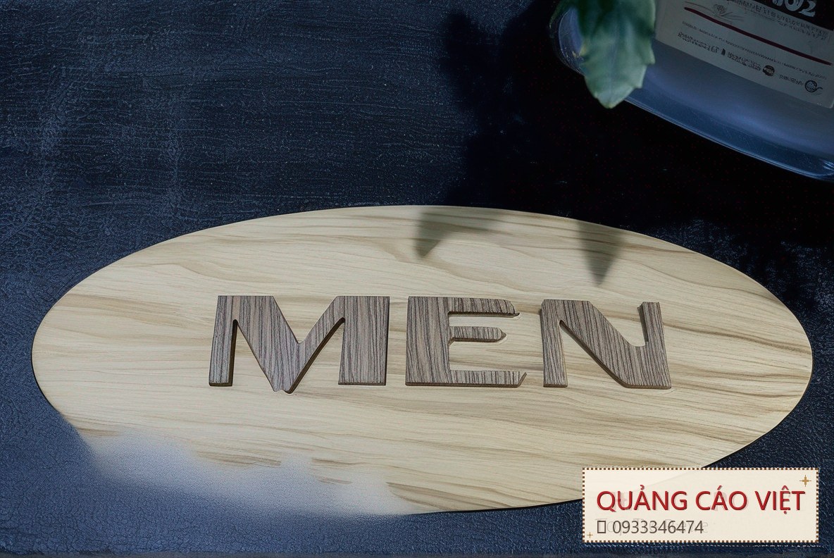 bảng toilet gỗ - mẫu 2 - Quảng Cáo Việt