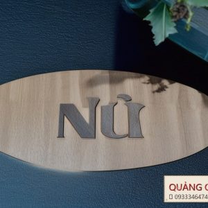 bảng toilet gỗ - mẫu 3 - Quảng Cáo Việt