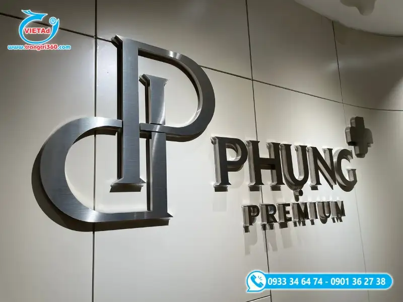 Chữ nổi inox lắp cách mặt tường tạo hiệu ứng 3D ấn tượng